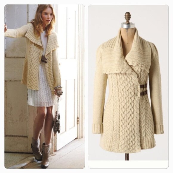 Anthropologie Sweaters - anthro angel of the north blanched & buckled cardi